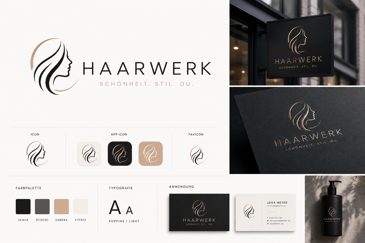 Fiktives Brand-Kit-Beispiel – Haarwerk